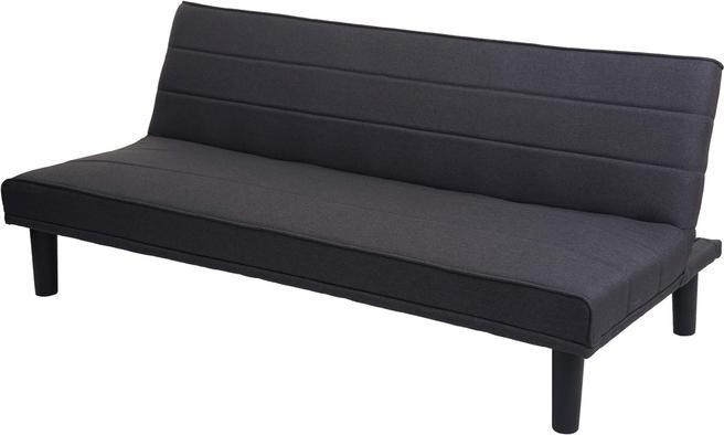 Produktbild Swisshandel24 Schlafsofa, Couch Klappsofa Gästebett Bettsofa, Schlaffunktion Stoff/Textil anthrazit-grau (Bettsofa)