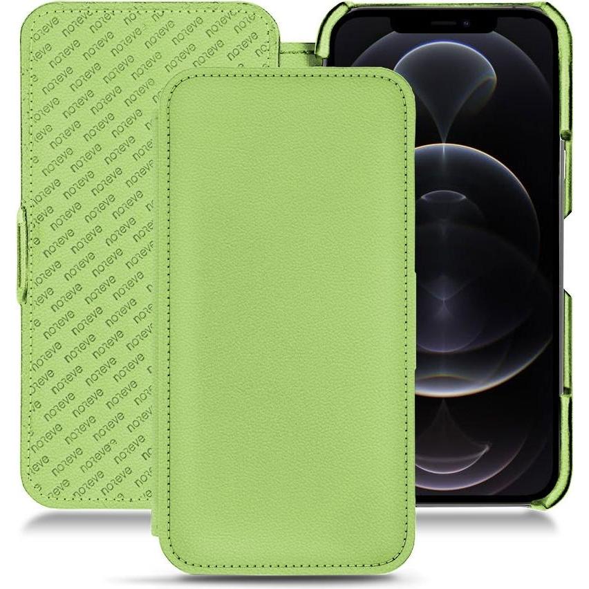 Noreve Lederschutzhülle horizontal (Apple iPhone 12 Pro), Smartphone Hülle, Grün