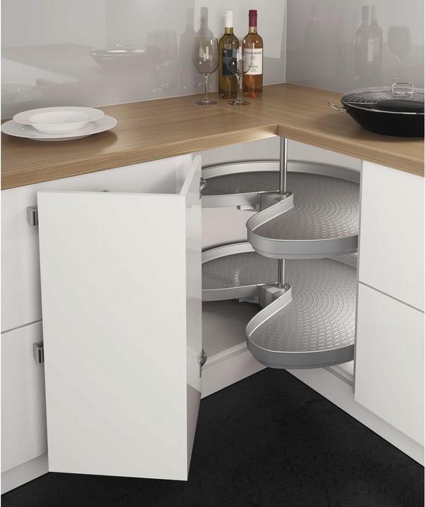 Actual product image Ninka Swivel shelf 3/4 circle - for ProArc KB 900mm kitchen corner unit, aluminium grey