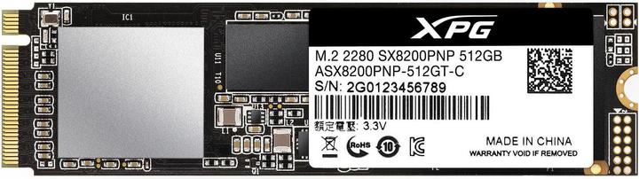 Actual product image Adata XPG SX8200 PRO 512 GB M.2 PCIE-SSD (512 GB, M.2 2280)