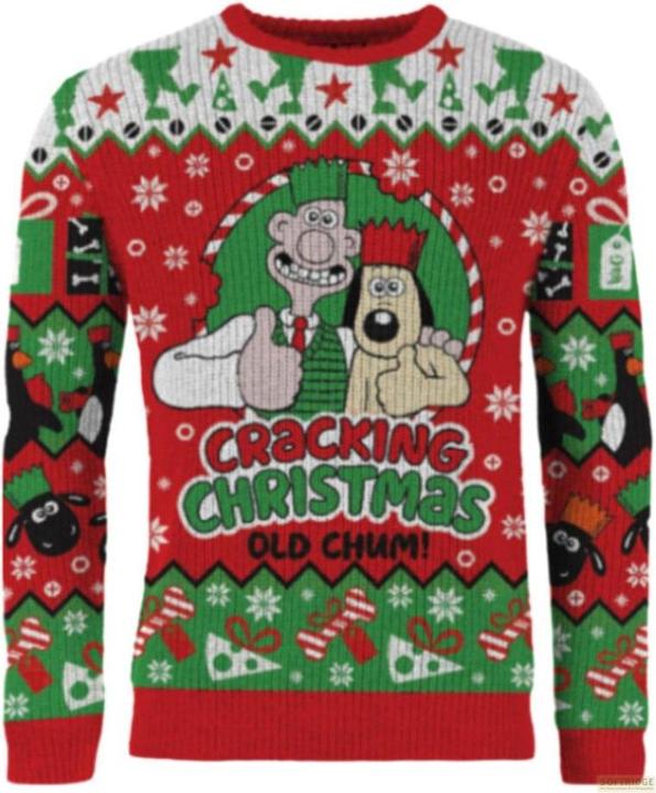 Actual product image Wallace & Gromit Christmas Pullover Cracking Christmas Old Chum! Grösse S (S)