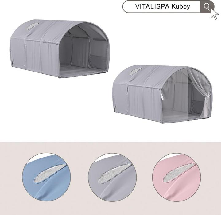 Actual product image VitaliSpa Tunnelzelt Kubby, Grau, 100 x 80 cm mit Fenster und Netz