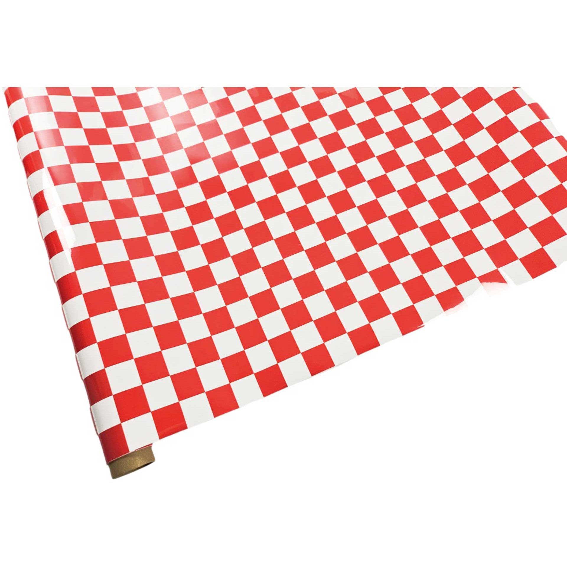 Planet-Hobby Bügelfolie Rot / Weiss Quadrat (2x2cm) 2 Meter