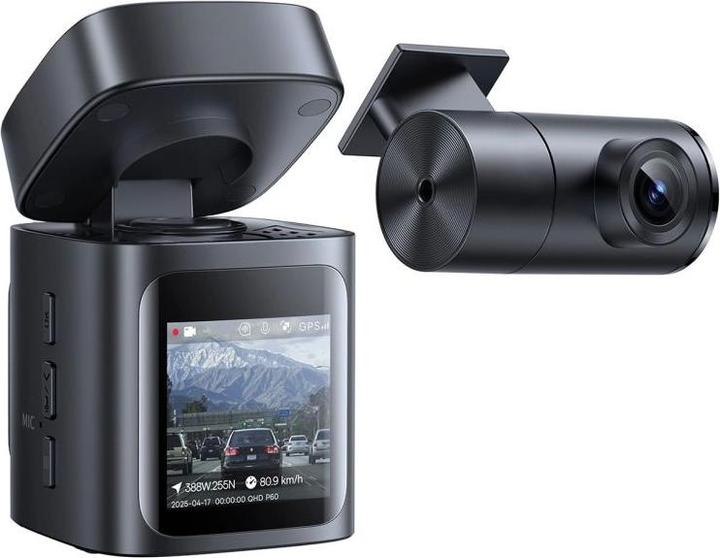 Immagine prodotto Baseus Wideorejestrator PrimeTrip VD1 Pro kamera samochodowa 4K+1080p z akumulatorem - czarny (Controllo vocale, Microfono incorporato, Ricevitore GPS, 4K)
