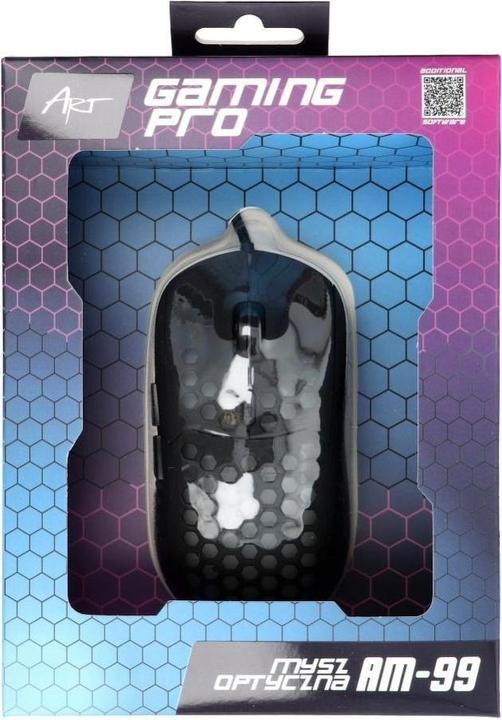 Productafbeelding Art optische muis voor gamers 6400DPI USB RGB AM-99 ultra licht (Bedraad)