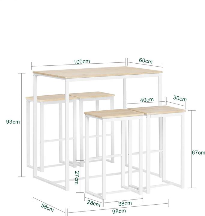 Produktbild SoBuy Bartisch (60 x 100 x 96 cm)