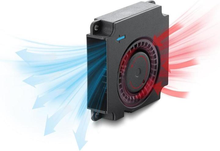 Produktbild Delock Radiallüfter / Lüftergebläse 12 V DC 40 x 40 x 10 mm mit 3-Pin Lüfteranschluss, schwarz (40 mm)