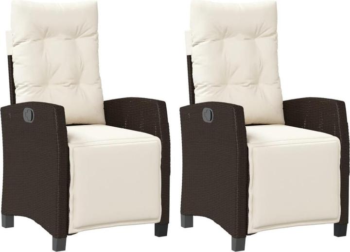 Produktbild vidaXL Gartensessel mit Fussteil 2 Stk. Verstellbar