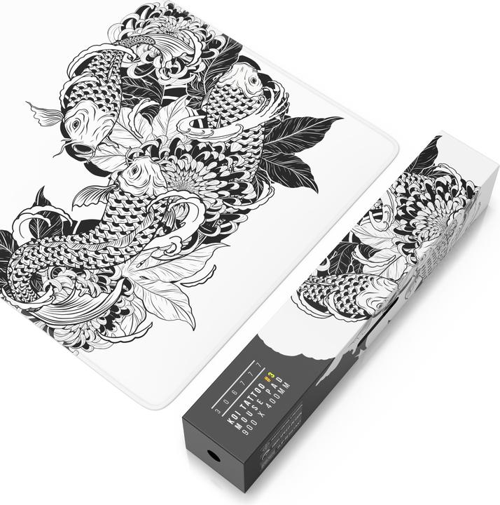 Produktbild Titanwolf Gaming Mauspad, 900 x 400mm XXL Speed Gaming Mausmatte, Mousepad Extragrosse Fläche, Koi Tattoo 3 (XXL)