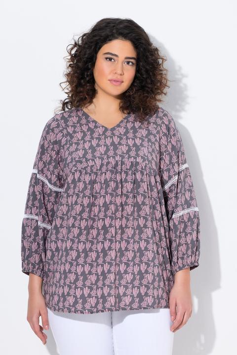 Produktbild Ulla Popken Bluse, Kaktus, A-Linie, 3/4-Arm, Spitze (54)