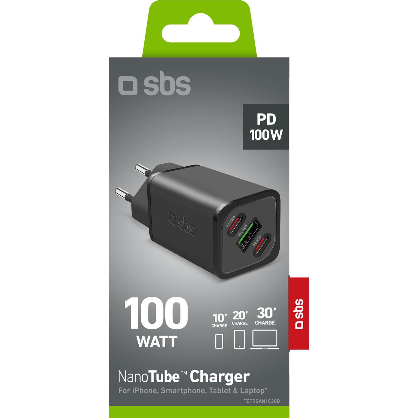 Thumbnail - SBS PD Reiselader (100 W), USB Ladegerät, Schwarz