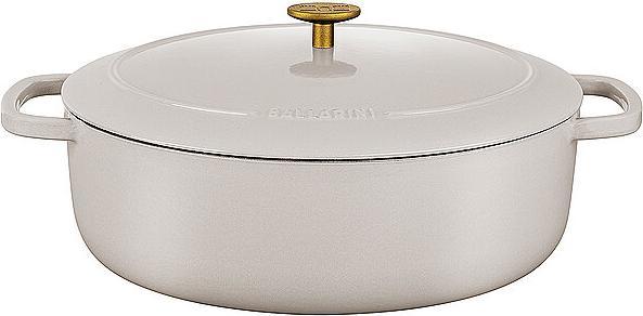Productafbeelding Ballarini Cocotte BELLAMONTE 33 cm ovaal gietijzeren braadpan wit 6,5 liter (33 cm, Braadpan + kasserol, Gietijzer)