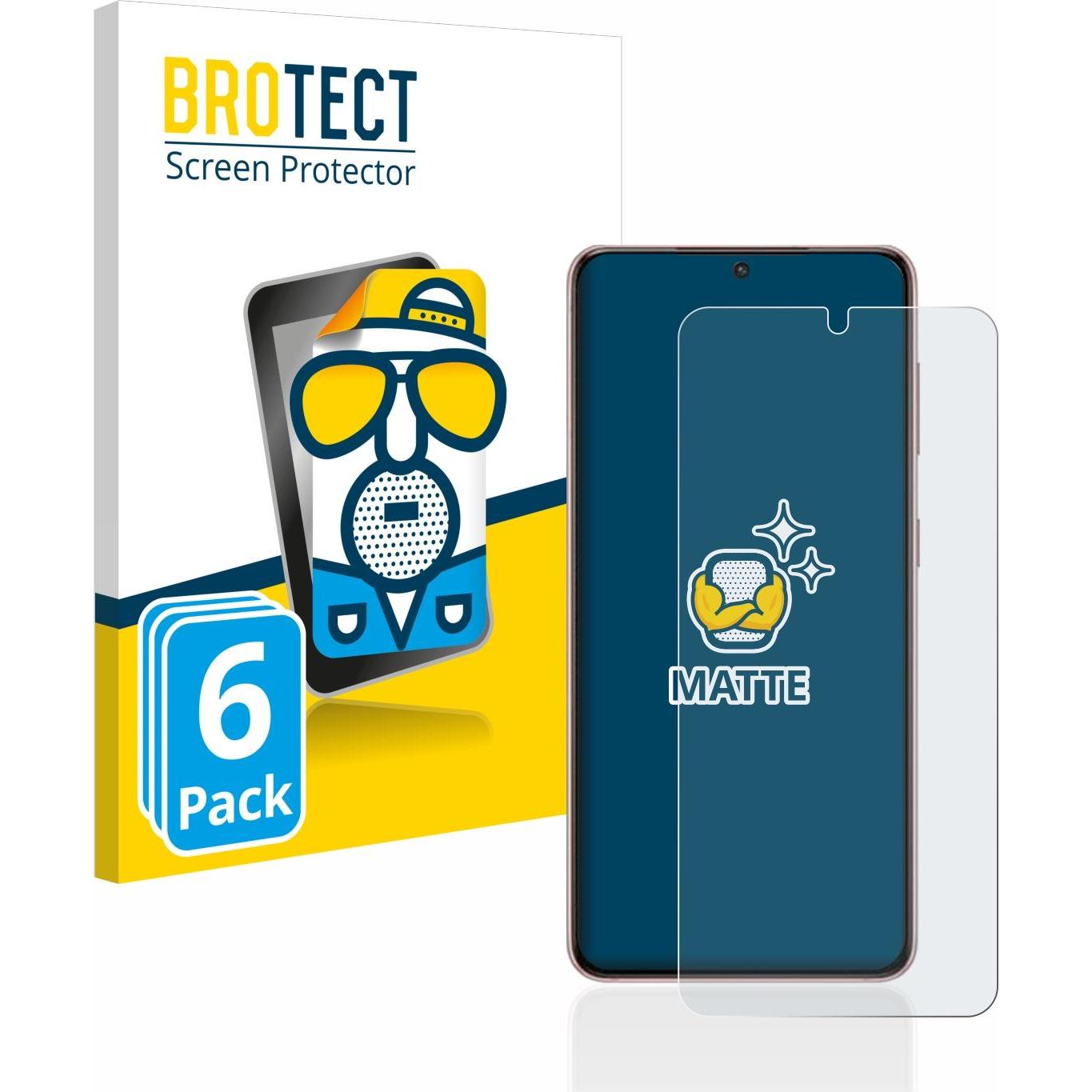 BROTECT Entspiegelungs-Schutzfolie Displayschutz Matt (6 Stück, Samsung Galaxy S21), Smartphone Schutzfolie, Grau