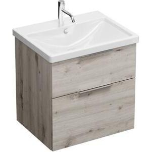 burgbad, Badmöbelset, Eqio Keramik-Waschtisch inklusive Waschtischunterschrank, Breite 630 mm