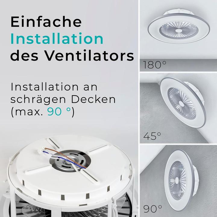 Produktbild Noaton Deckenventilator Vega mit LED-Beleuchtung & Lautsprecher (45 dB)