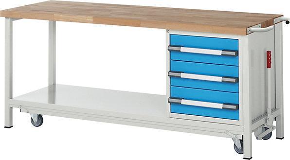 Actual product image eurokraft pro Workbench, mobile (200 cm, 70 cm)