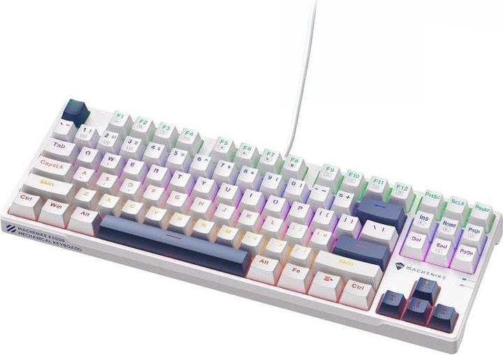 Produktbild Machenike Klawiatura gamingowa K500B-B87 przewodowa mechaniczna podświetlana Red Switch - biała (US, Kabelgebunden)