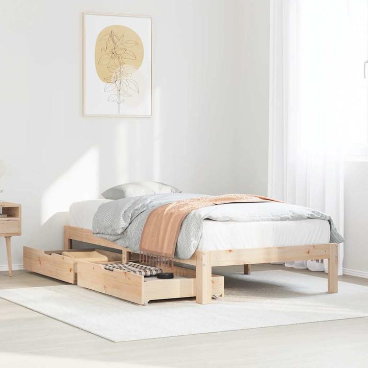 Produktbild vidaXL Bett mit Schubladen Kiefer (75 x 190 cm)