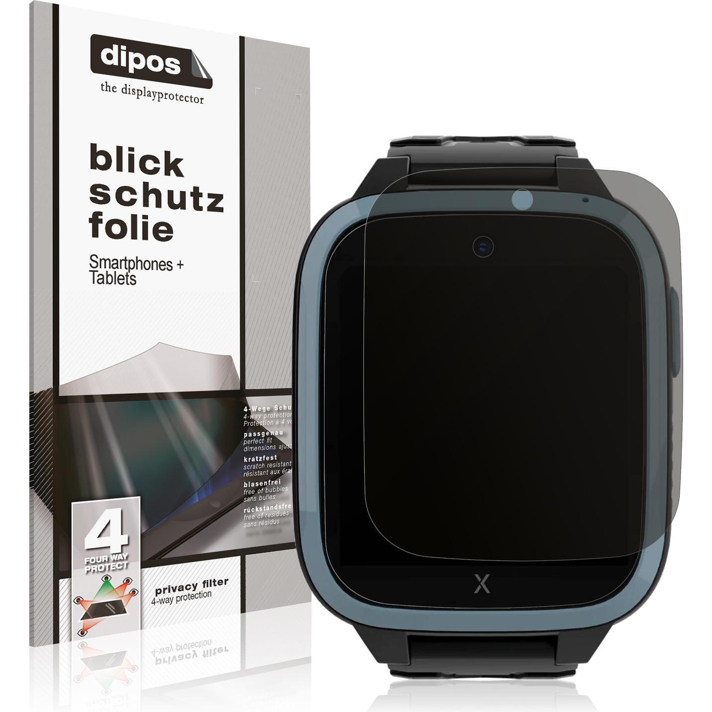 Dipos Blickschutzfolie 4-Way Privacy, Smartwatch Schutzfolie, Transparent