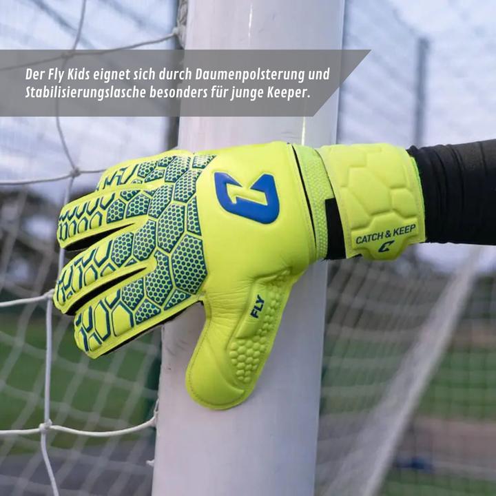 Produktbild Catch & Keep Fussballhandschuhe Fly Kids Yellow Soul Gr. 4 Torwart Goalie Handschuhe (4)