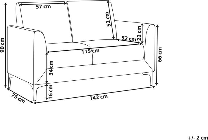 Actual product image Beliani Fenes (2 person sofa)
