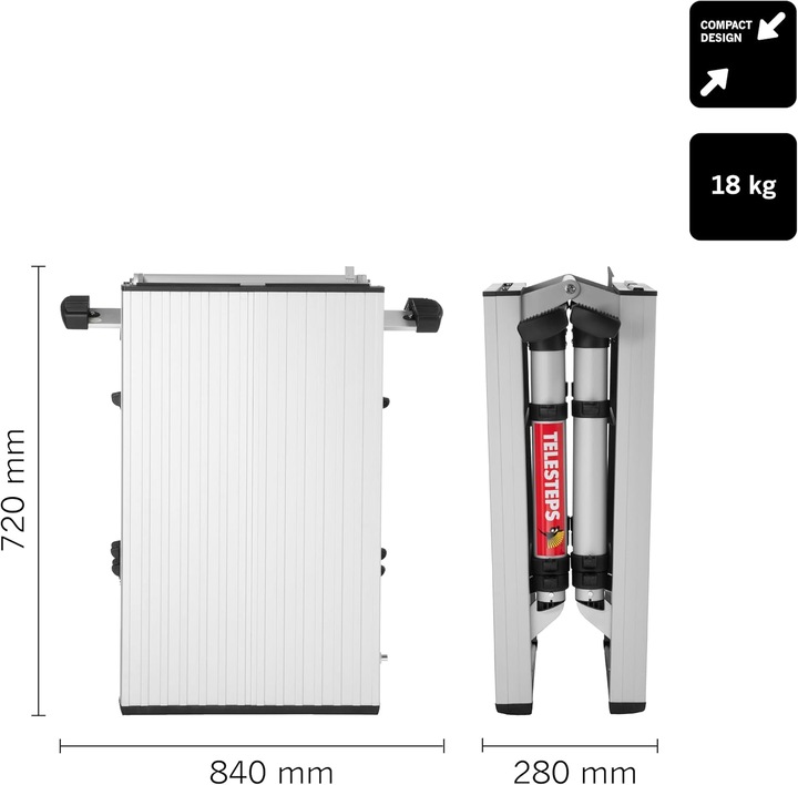 Actual product image Telesteps Plattform Solid Line (Stepladder, 74 cm)