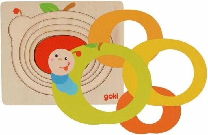 Produktbild Goki Kleinkinder Puzzle Wurm im Apfel (5 Teile)