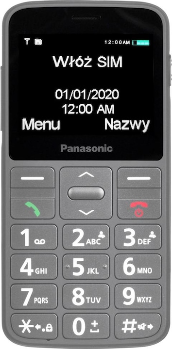 Actual product image Panasonic KX-TU160 Easy Use Mobile Phone Pilkas, 2.4 ", TFT-LCD, 240 x 320, USB version USB-C, Built-in camera (32 GB, Grey, 2.40", Single SIM, 0.30 Mpx)