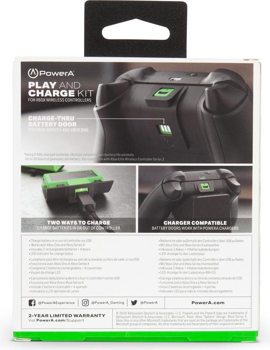 Actual product image PowerA Play & Charge Kit Game Controller Battery (Xbox Series S, Xbox Series X)