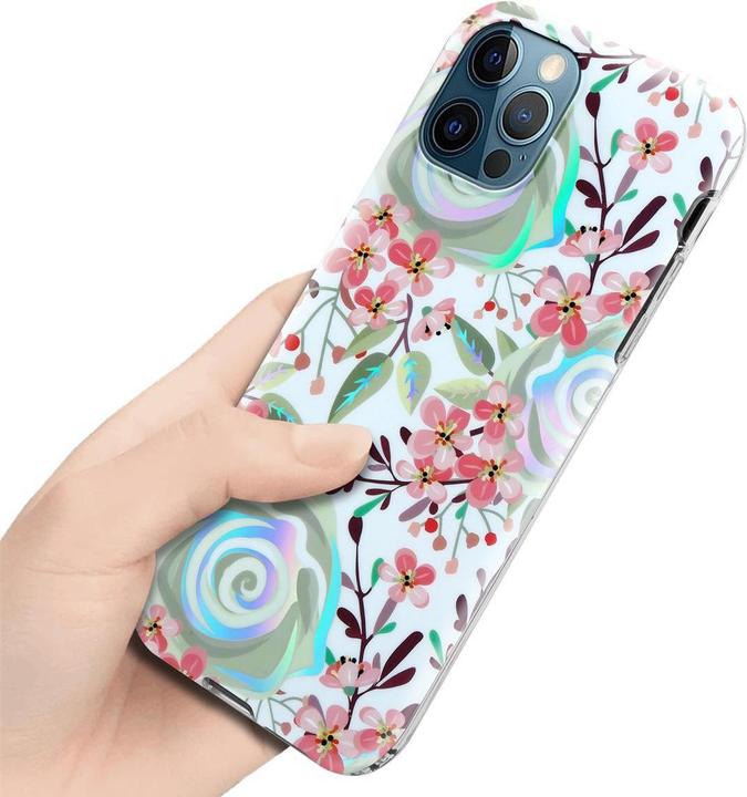 Image du produit Cadorabo Couverture IMD TPU Fleurs & Feuilles colorées (Apple iPhone 12 Pro Max)