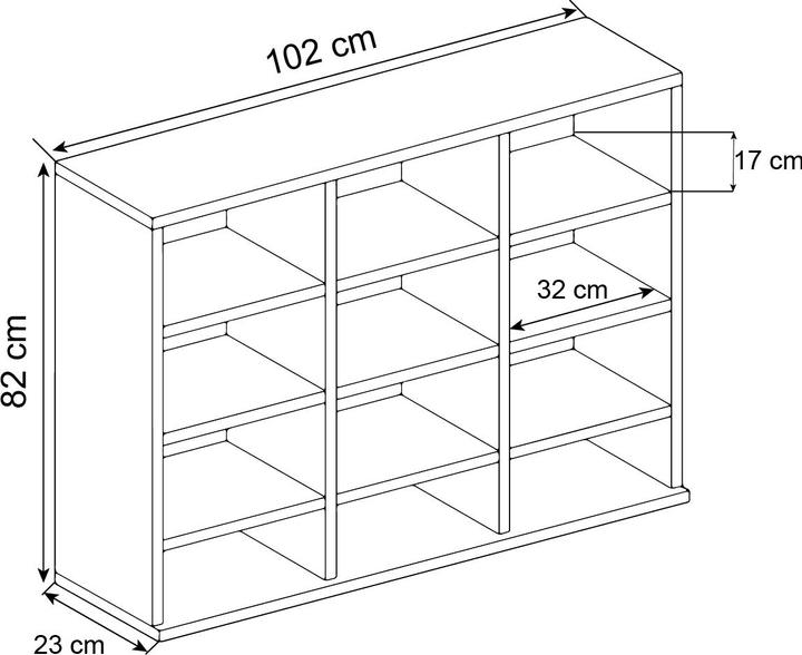 Actual product image VCM Wood stand shelf room divider Megosa Mini (102 x 23 x 82 cm)