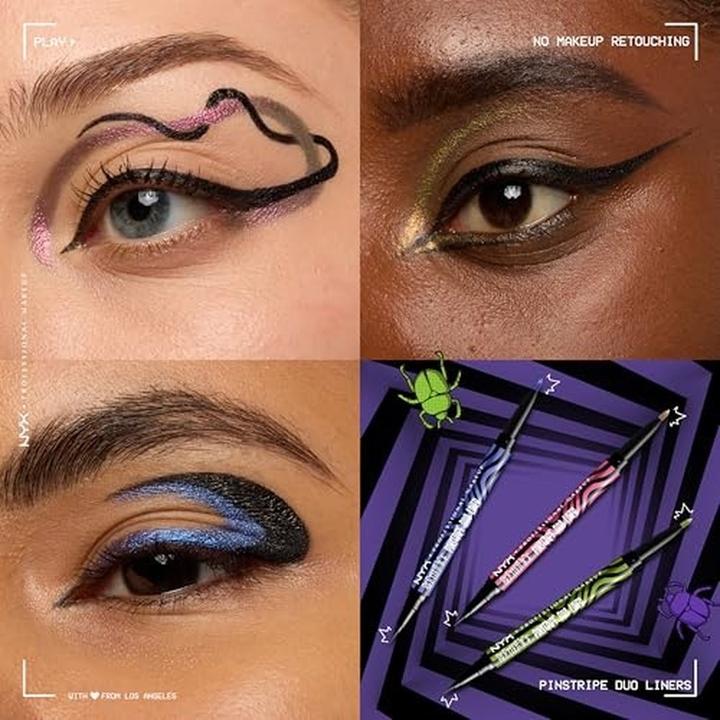 Actual product image NYX Professional Make-Up Nyx Professional Makeup Beetlejuice Pinstripe Duo Eye Liner Dual-Ended Black