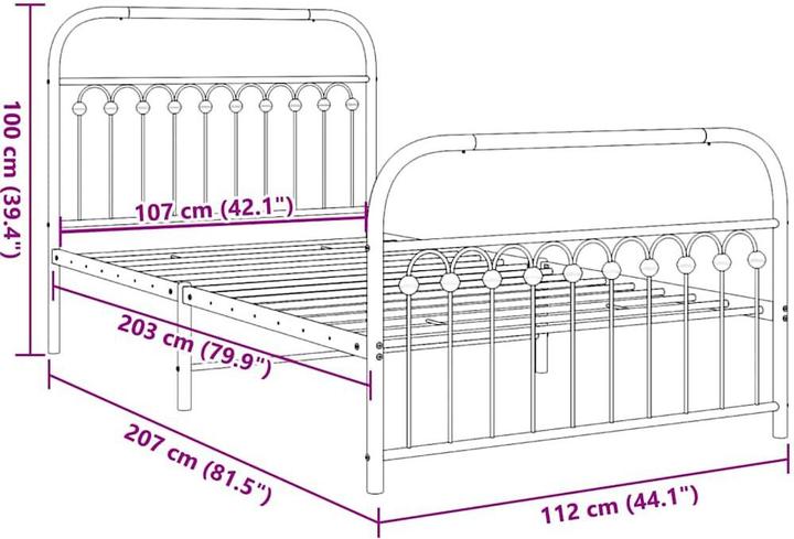 Image du produit vidaXL Bettgestell (107 x 203 cm)