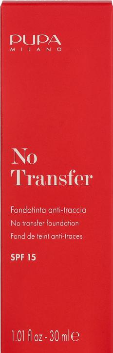 Actual product image Pupa Milano PUPA No Transfer Foundation SPF15 podkład nawilżający 100 Porcelain 30ml (100 Porcelain, Porcelain)