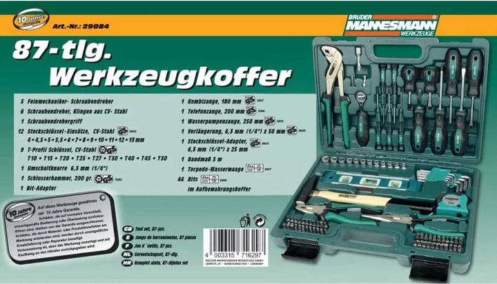 Image du produit Mannesmann Ensemble d'outils de bricolage dans une affaire (86 pièces)