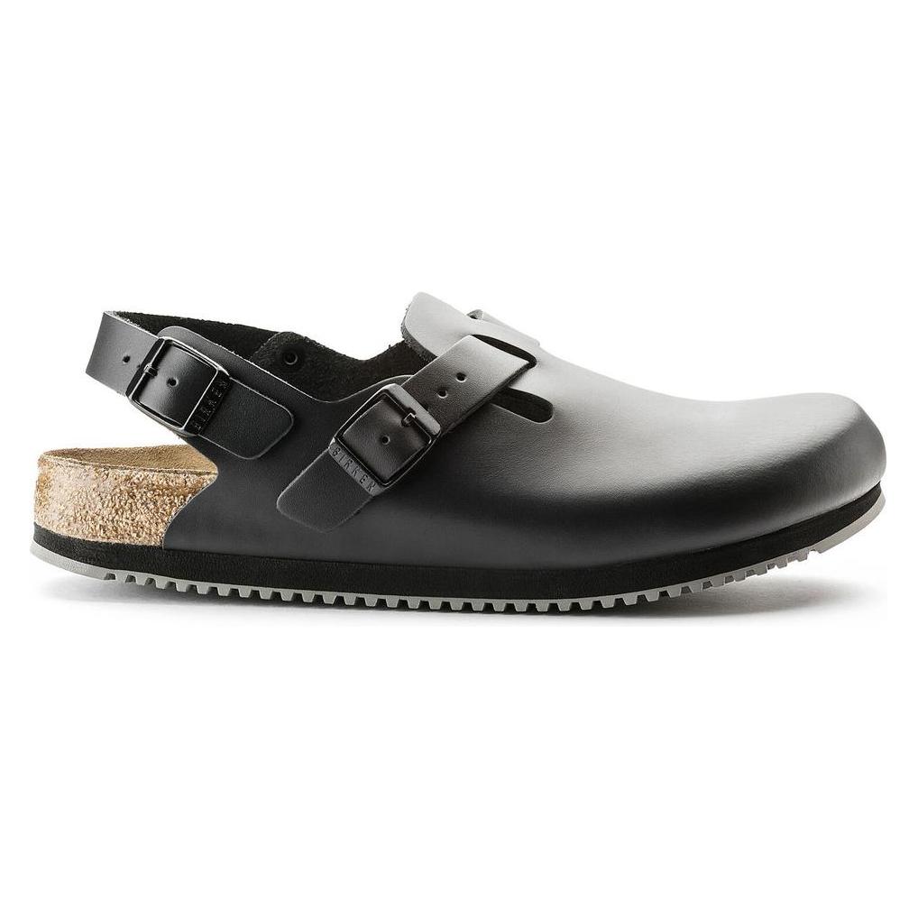 Birkenstock, Unisex, Sandalen, Tokio Super Grip Naturleder Normal, Schwarz, (43)
