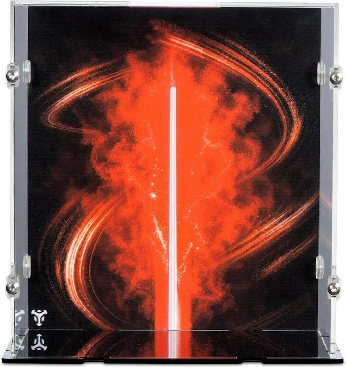 Produktbild iDisplayit Acryl-Display für LEGO® 75439 Star Wars - Darth Vader Büste (Mit Hintergrundbild & schwarzem Boden)