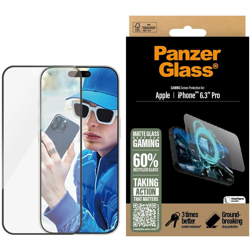 PanzerGlass Gaming UWF (1 Stück, Apple iPhone 16 Pro), Smartphone Schutzfolie, Transparent