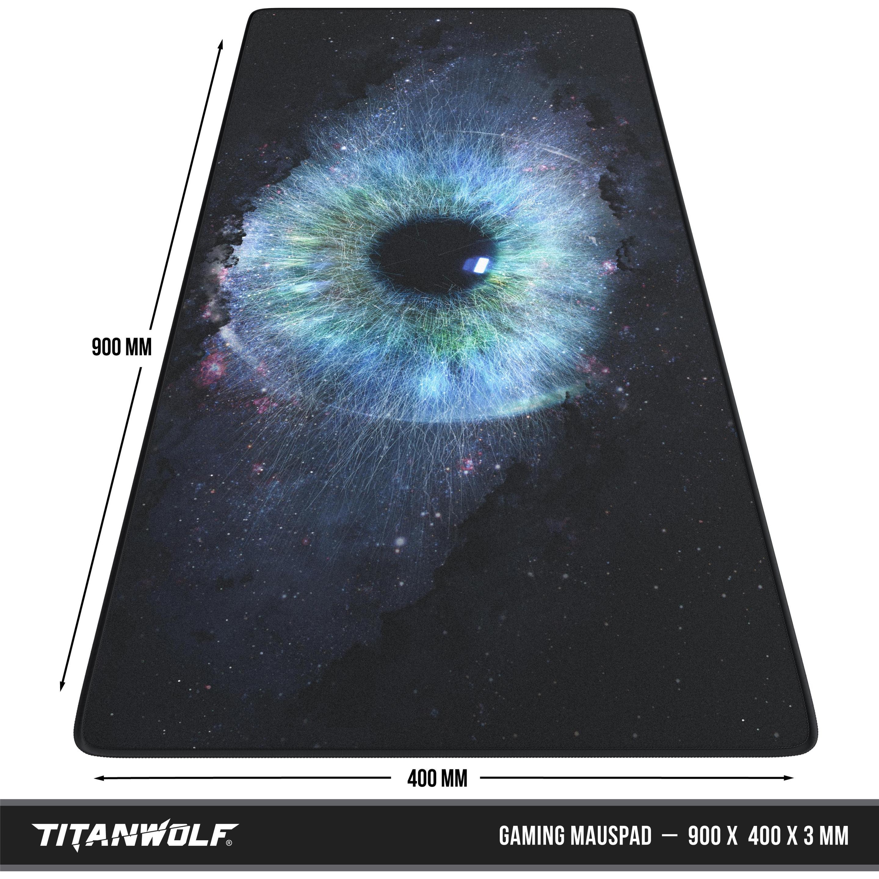 Thumbnail - Titanwolf Gaming Mauspad, 900 x 400mm XXL Mausmatte, verbessert Präzision & Geschwindigkeit, Galaxy Eye (XXL), Mausmatte...