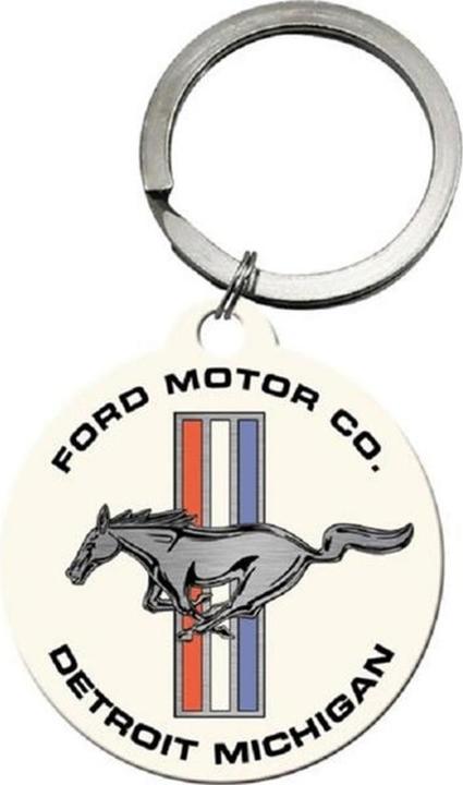 Immagine prodotto Nostalgic-Art Merchandising Portachiavi Ford Mustang Ø 4 cm, Multicolore