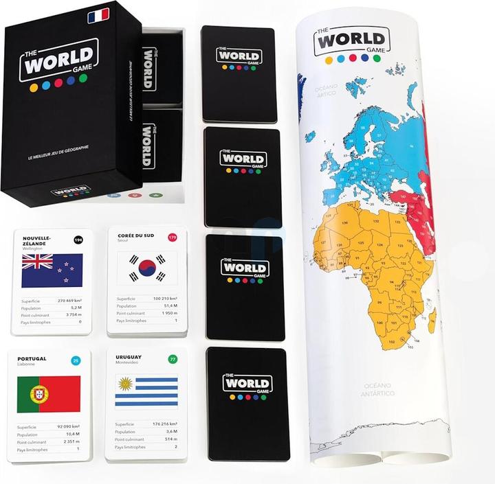 Produktbild The World Game Le jeu de cartes géographiques ultime avec carte du monde - Version française (Französisch)