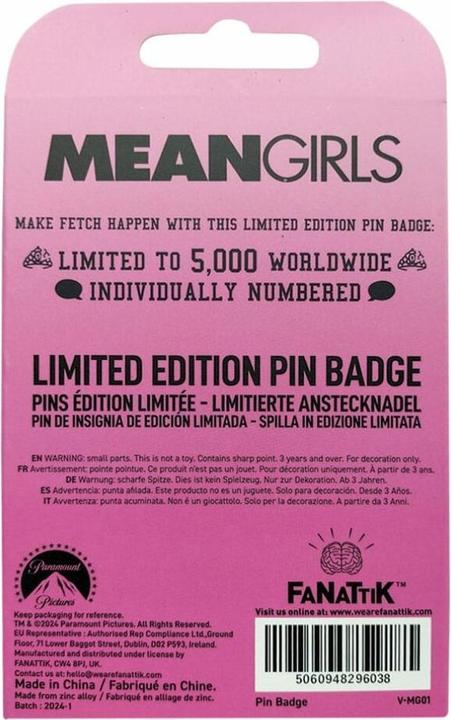 Produktbild Fanattik LOLITA MALGRE MOI 20ans - That's So Fetch - Pin's Edition Limitée