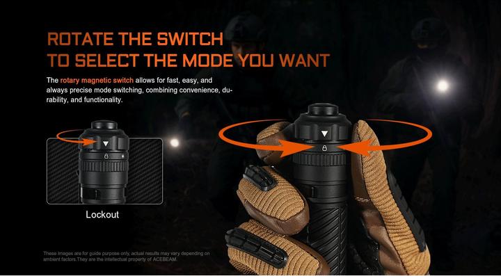 Produktbild AceBeam Taktische LED-Taschenlampe T37, 4'000 Lumen (inkl. Akku) (14.52 cm, 4000 lm)