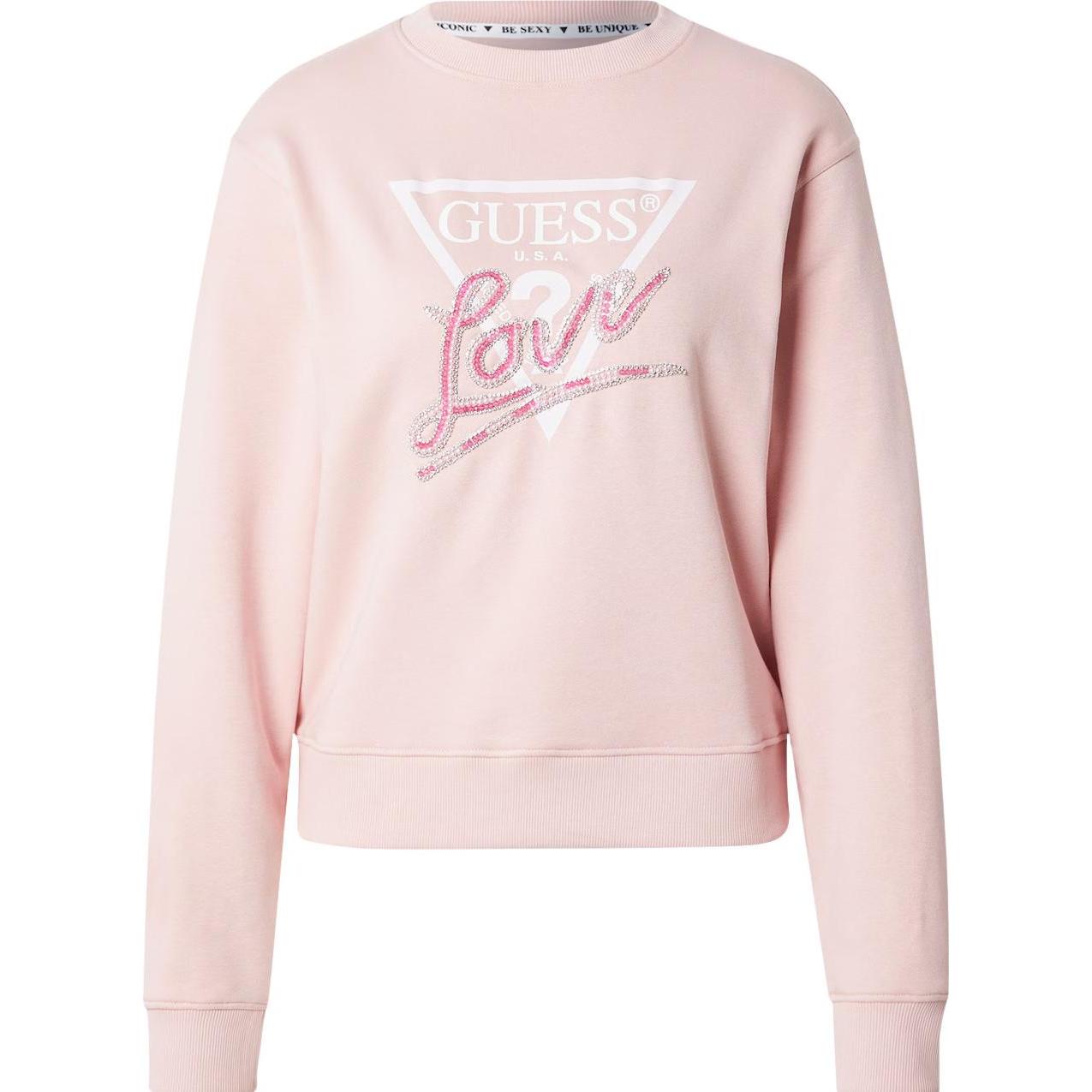 Guess, BH, Damen Spitze Triangle-BH aus Polarstoff, Rosa, (M)