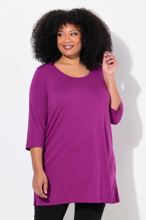 Produktbild Ulla Popken Longshirt, A-Linie, Rundhalsausschnitt, 3/4-Arm (62)