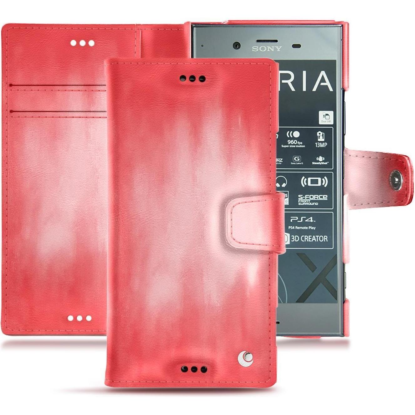 Thumbnail - Noreve Lederschutzhülle Wallet (Sony Xperia XZ1), Smartphone Hülle, Rosa