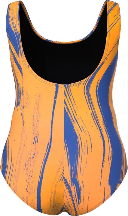 Image du produit Ulla Popken Maillot de bain une pièce, sans bonnets souples, plis et imprimé vagues, décolleté rond (58)