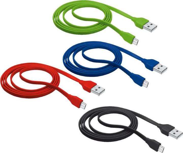 Actual product image Trust Flat Micro-Usb Cable 1m Green (1 m, USB 2.0)