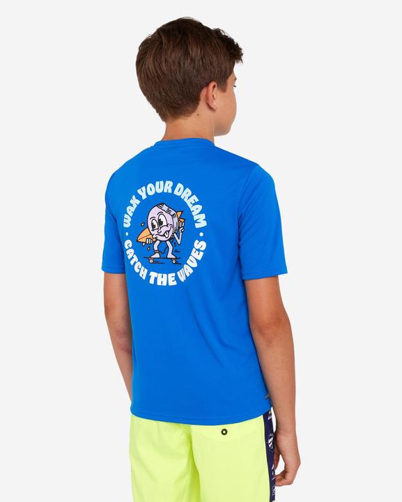 Produktbild Olaian UV-Shirt Surfen Kinder kurzarm Wax blau