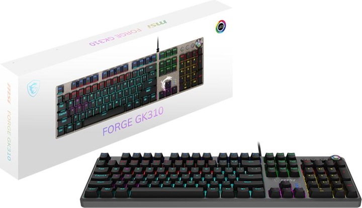 Image du produit MSI Forge GK310 RED DE GAMING Keyboard OS1-8ZA8013-000 détail (DE, Filaire)
